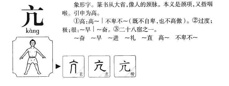 亢的意思解释|亢怎么读|亢的拼音|亢的部首-火车搜