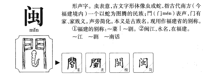 闽的意思解释|闽怎么读|闽的拼音|闽的部首-火车搜