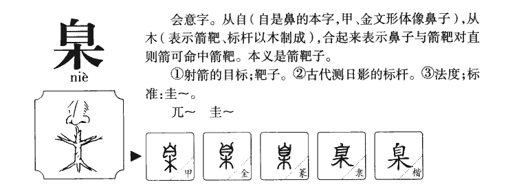 臬的意思解释|臬怎么读|臬的拼音|臬的部首-火车搜