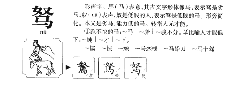 驽怎么读图片